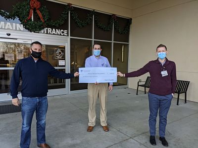 Massac Memorial Hospital Foundation recently received a $6,000 grant from the Caesars Foundation along with Harrah&apos;s Metropolis Casino and Hotel. Chad Lewis (left) presented the check to MMH CEO Richard Goins (middle) and Austin Elliot (right), MMH&apos;s Philanthropy and Marke0ng Manager.